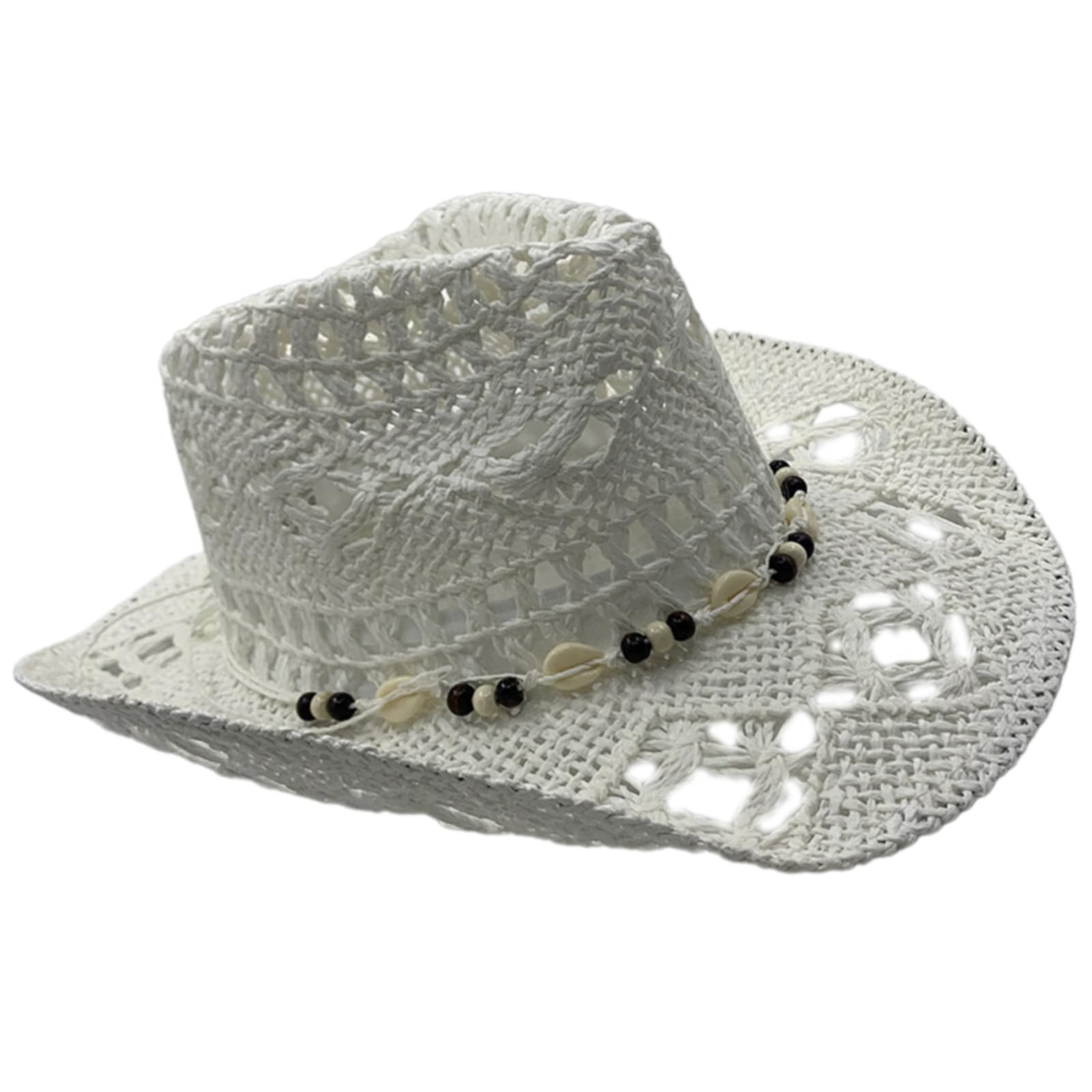 YUGSHNKFC Fashionable Wide Brims Straw Hat with Seashells Decors for Adult Unisex Music Festival and Vacation Head Accessories Outdoor Picnics Hat