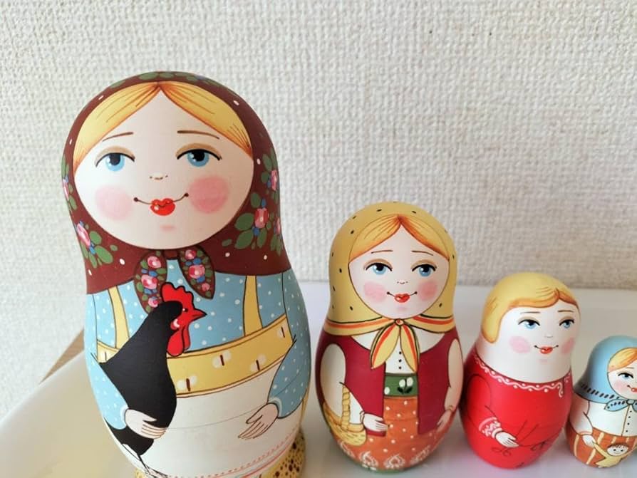 マトリョーシカ　作家もの　レトロ　おもちゃ　ロシア雑貨 Amazon | マトリョーシカ 民芸品 ロシア人形 伝統 木製 手作り