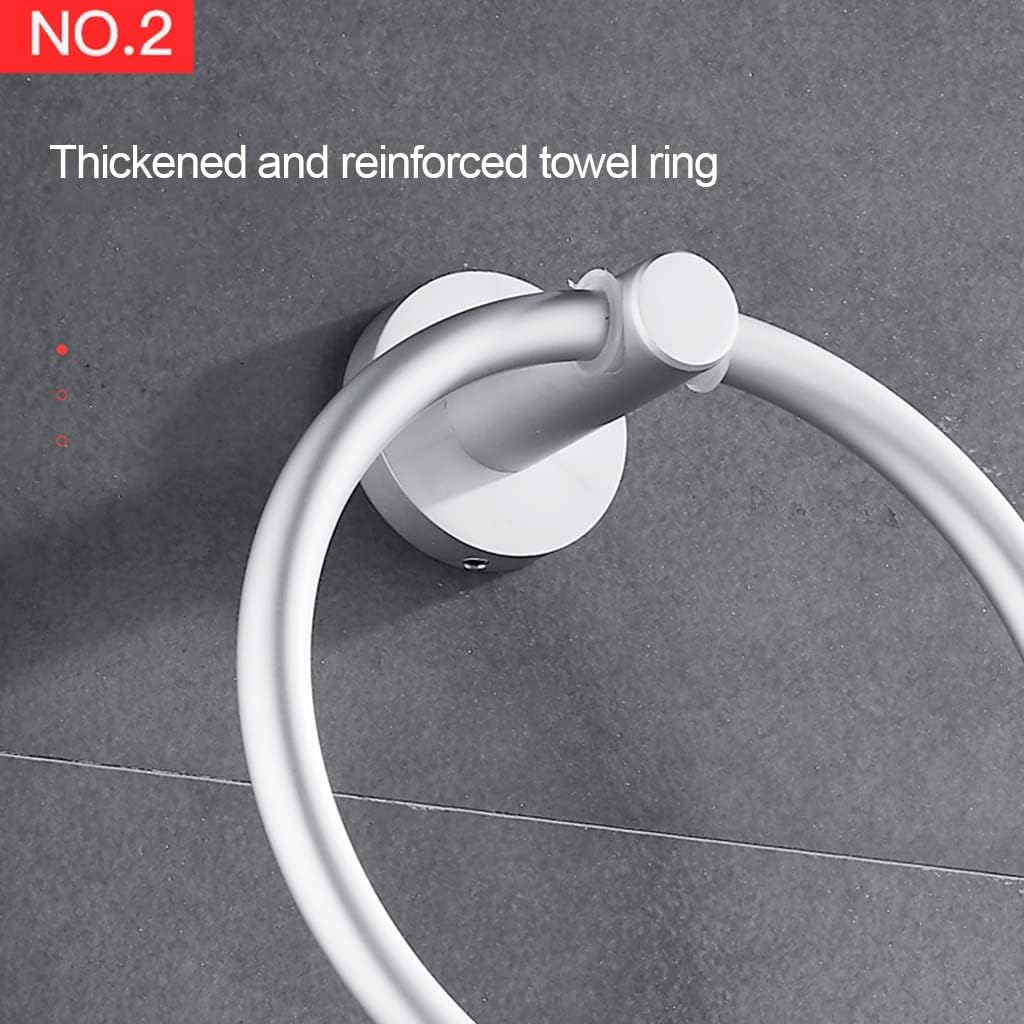 LSLYTQ Round Towel Ring, Bathroom Hanging Towel Rack, Space Aluminum Bathroom Storage Towel Rail Towel Holder
