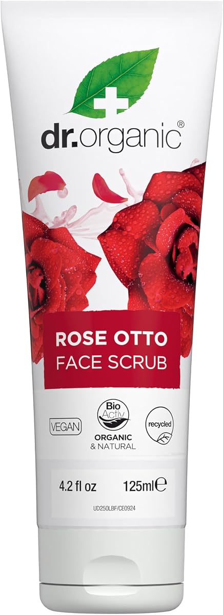 Exfoliante facial Rose Otto | Exfoliación profunda, ayuda a un envejecimiento saludable, promueve una piel radiante y luminosa, vegano, orgánico certificado, natural, 125 ml/4,2 fl oz