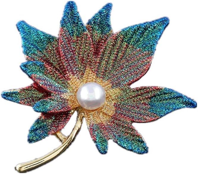 Brooch Maple Leaf Pearl Clothing Pin Women's Corsage Accessories