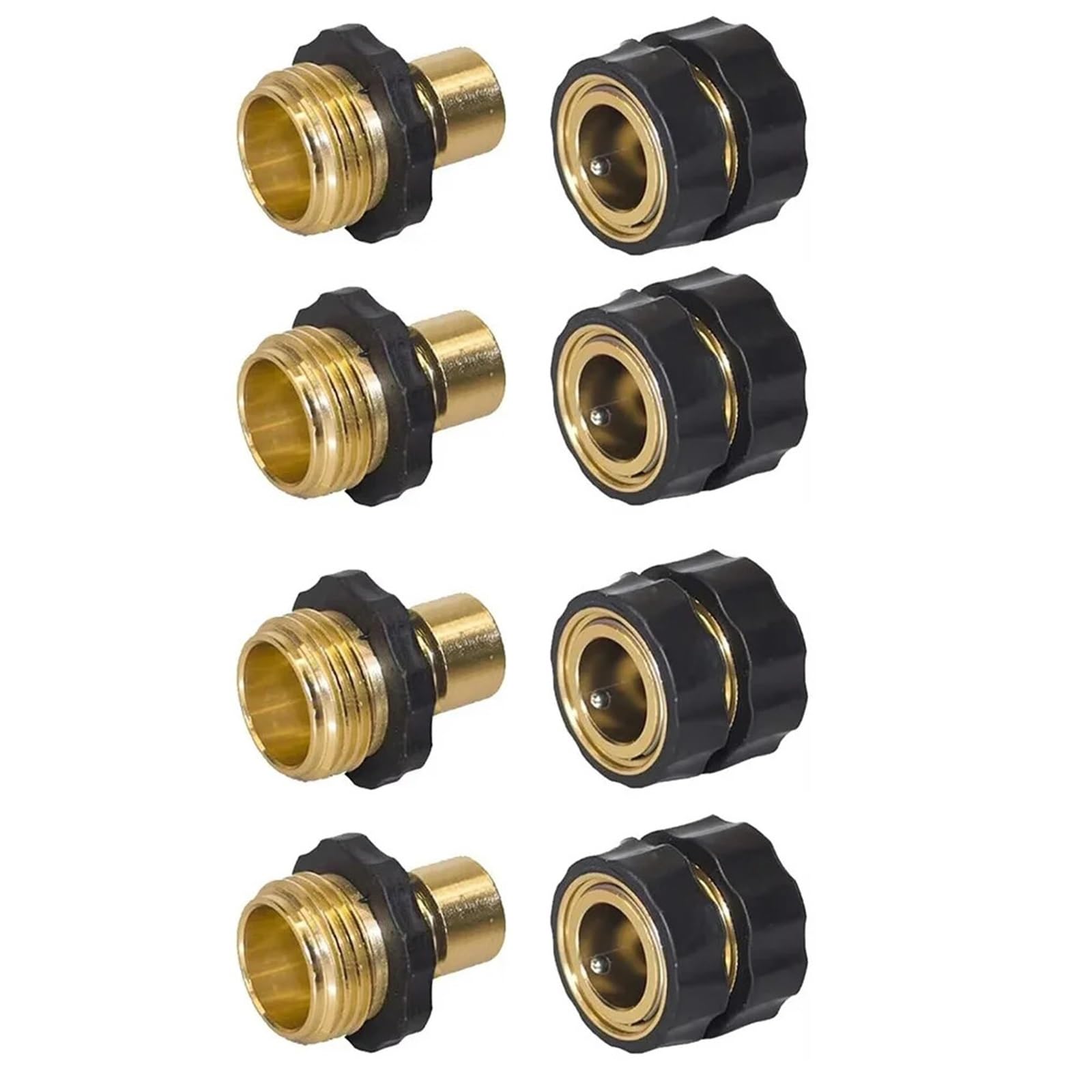 Conector rápido for Manguera de jardín, Conector Macho y Hembra 3/4 Pulgada(4 Set)
