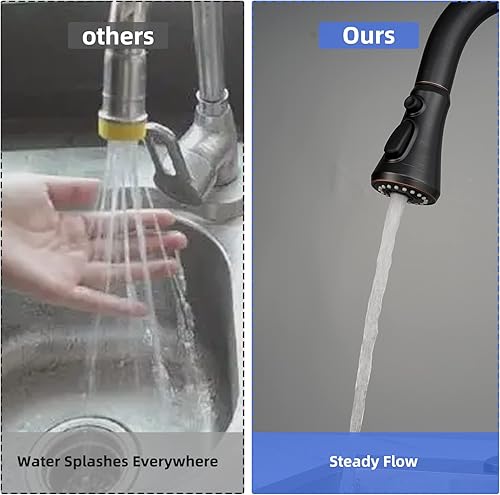 Miniatura 7 de iFealClear Repuesto de cabezal de grifo de cocina extraíble  Boquilla rociadora de 3 modos, compatible con Moen, estándar americano, grifos Delta,