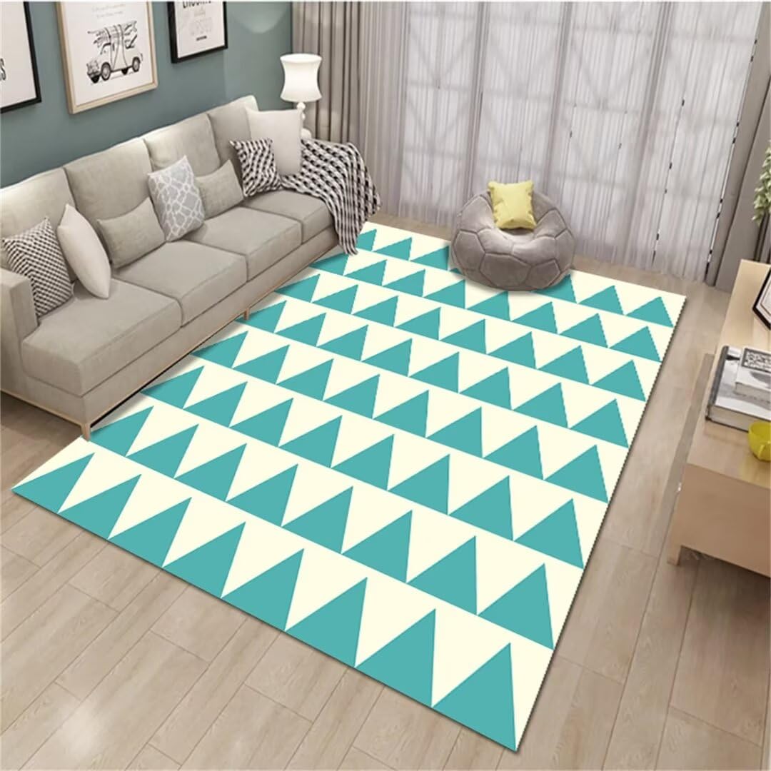 Tapis de salon 80X160CM moderne avec motif triangulaire géométrique pour chambre