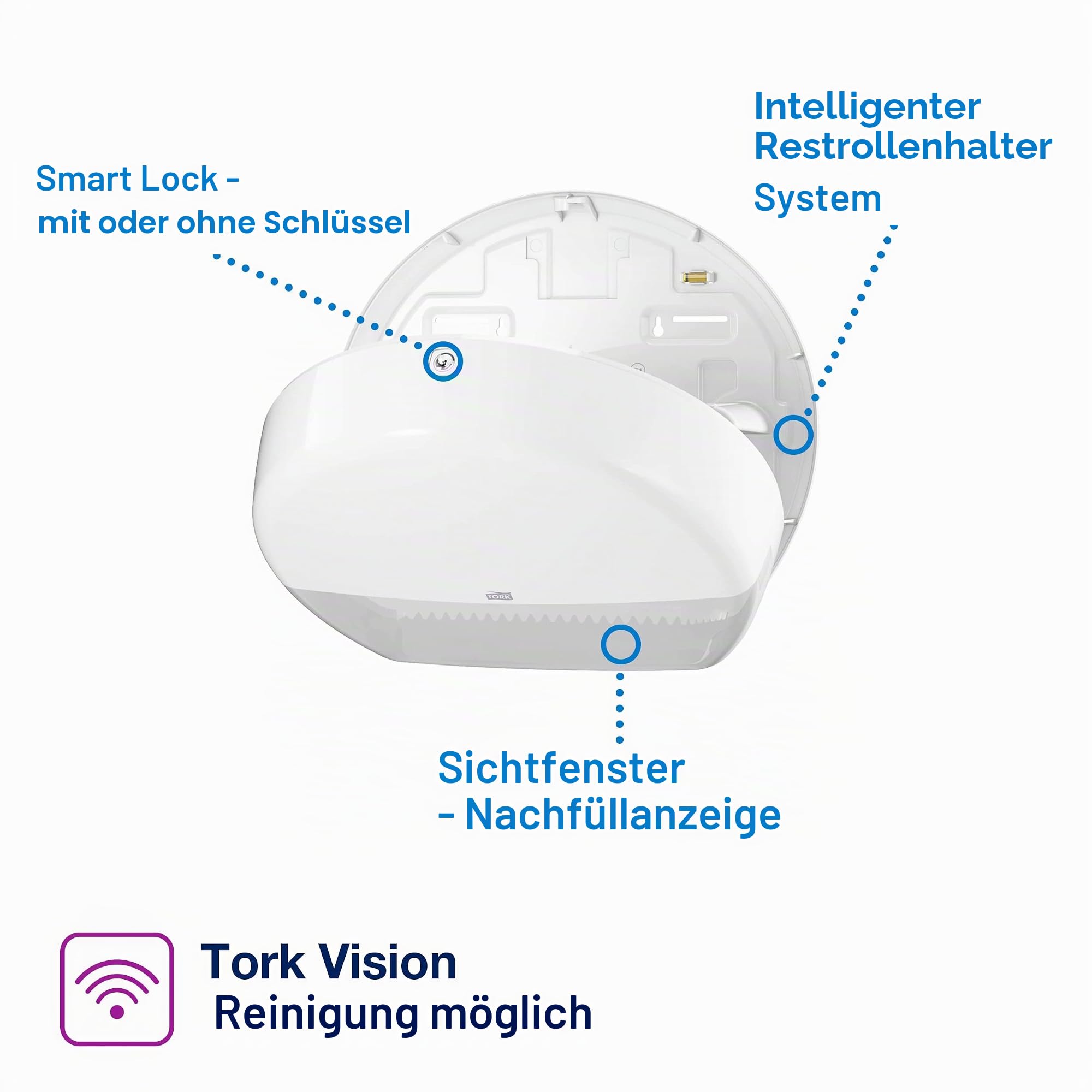 Tork Jumbo-Toilettenpapierrolle Starter Pack - 954000 - T1 + Toilettenpapier-Nachfüllung (360 m)