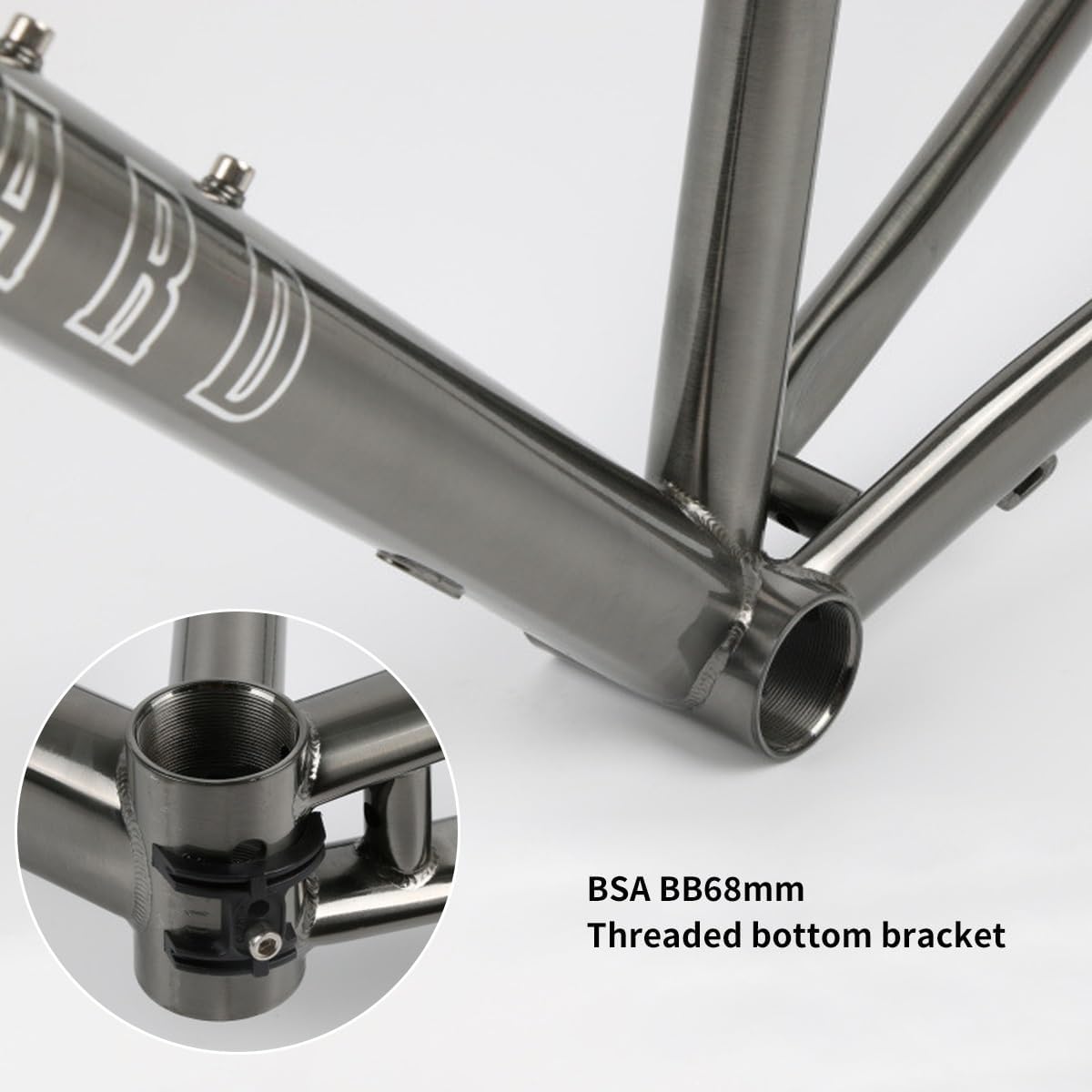 700C Road Bike Frameset 44cm 47cm 50cm 53cm 56cm Disc Brake Frame Cr-Mo Steel Bike Frame with Carbon Fibre Fork Thru Axle Frame F12*100mm R12*142mm BSA BB68mm(Gray,44cm)
