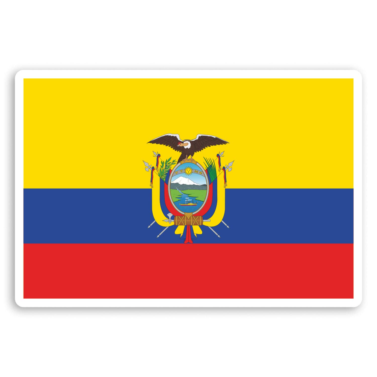 2 x 10cm Ecuador Flag Vinyl Stickers - Travel South America Sticker #29843