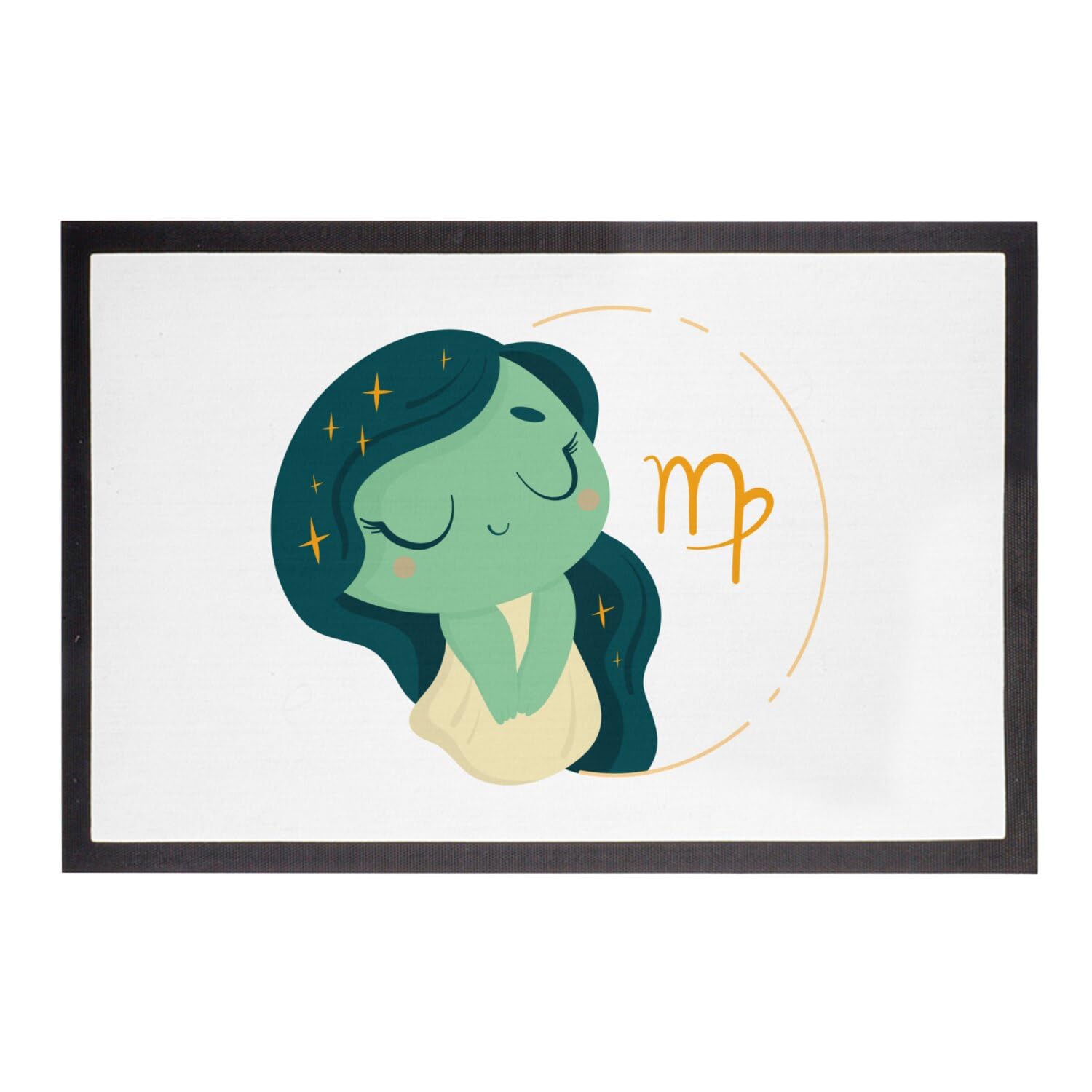 Paillasson blanc Vièrge tapis entrée astrologie zodiaque symbole 75x50cm