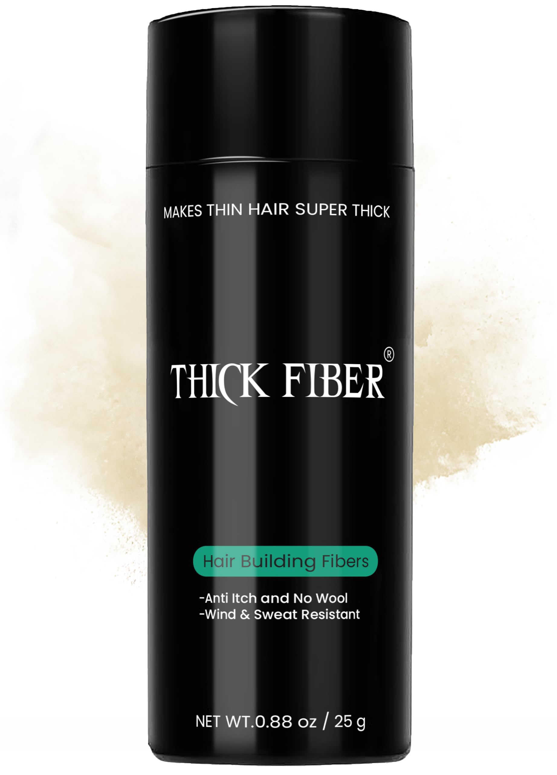 THICK FIBER Hair Building Fibres (Pack of 1, LIGHT BLONDE) Hair Fibres for Thinning Hair | Hair Powder for Thin Hair 25g Bottle | Make Hair Look Thicker in Seconds with hair filler | for Women & Men