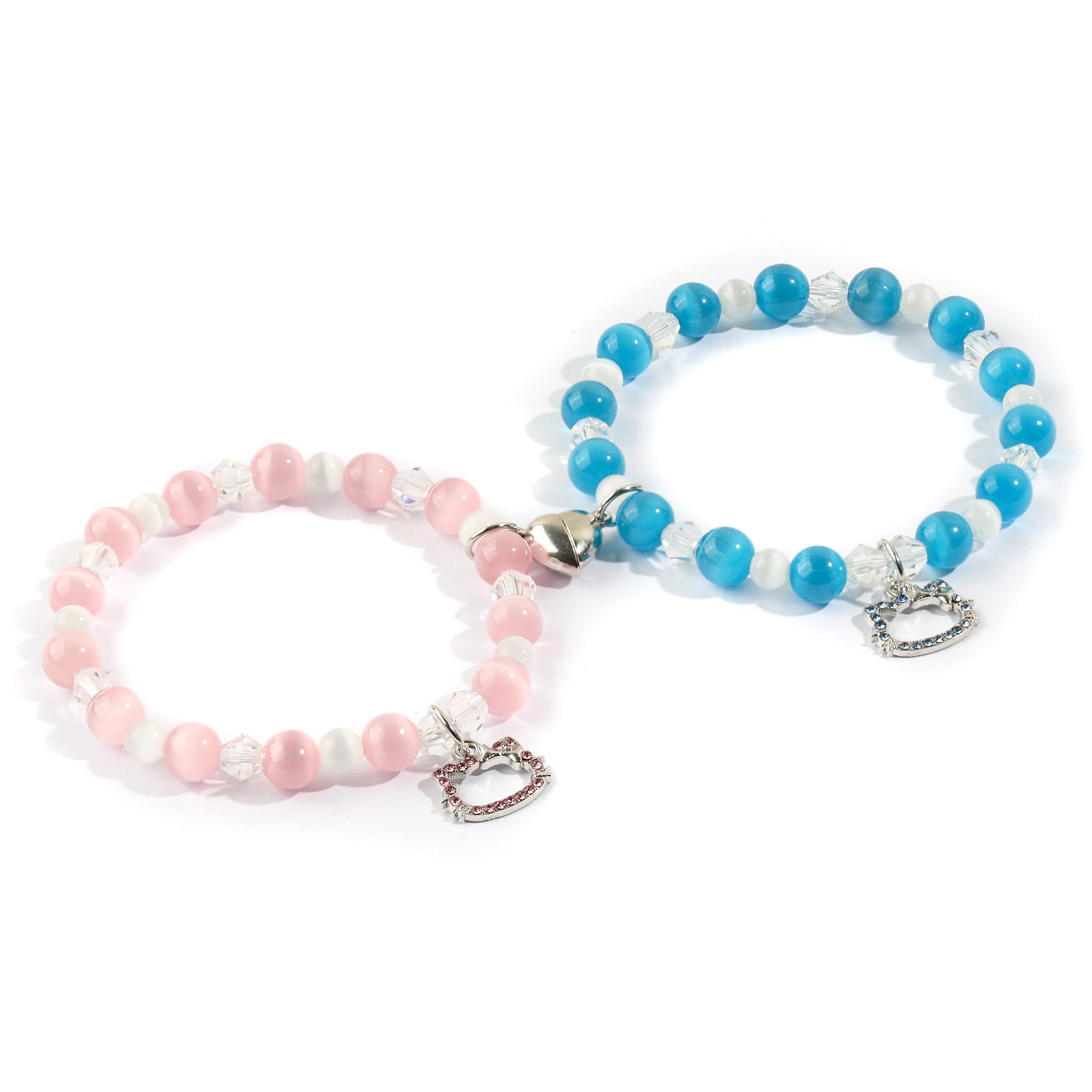 2pcs Magnetic Friendship Couples Bracelets Set, Matching Bracelet for Couple Gifts for Best Friend Valentines Day Gifts Bff Bestie Gf Soulmate (Cat+Cat)