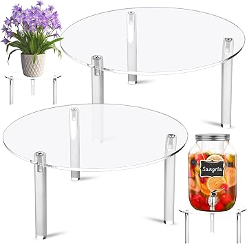 2Pcs Acrylic Water Dispenser Stand, Drink Dispenser Stand Fit Max 7.87 Inch Diameter of Glass Drink Dispenser,Plant Stands Cake Stand Beverage Dispenser Stand for Home Party Bar