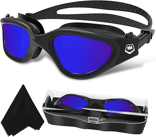 WIN.MAX Gafas de natación polarizadas para piscina, antiniebla, anti rayos UV, sin fugas, visión clara para hombres, mujeres, adultos, adolescentes