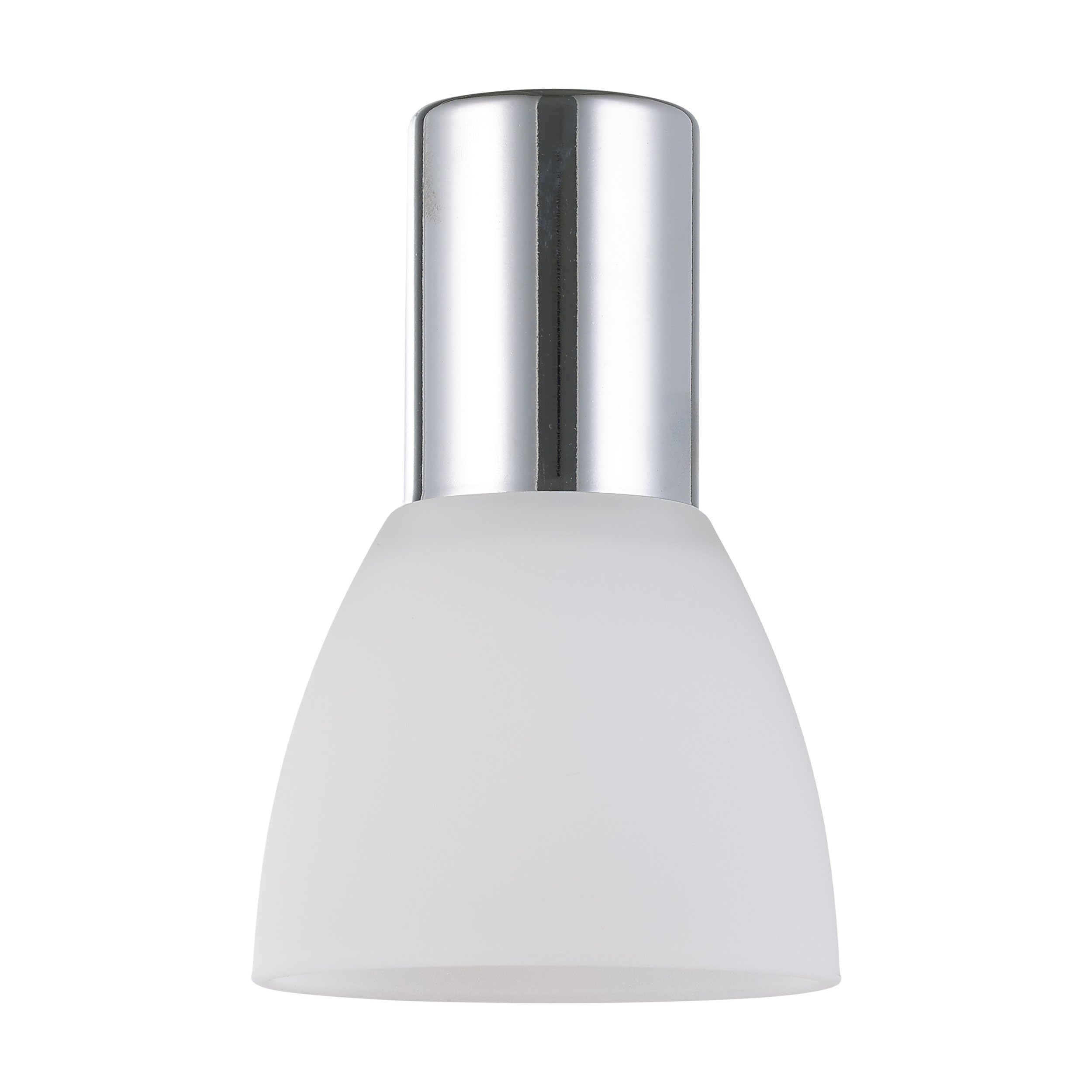 Eglo Lámpara de espejo con adhesivo, aplique de pared de metal y cristal opalino mate, lámpara para cuarto de baño en cromo, blanco, luz antihumedad, IP44, casquillo E14