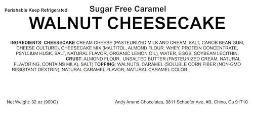 Miniatura 39 de Andy Anand Tarta de queso de fresa sin azúcar, de 9 pulgadas, apta para diabéticos, sin gluten, hecha con queso crema real de California e