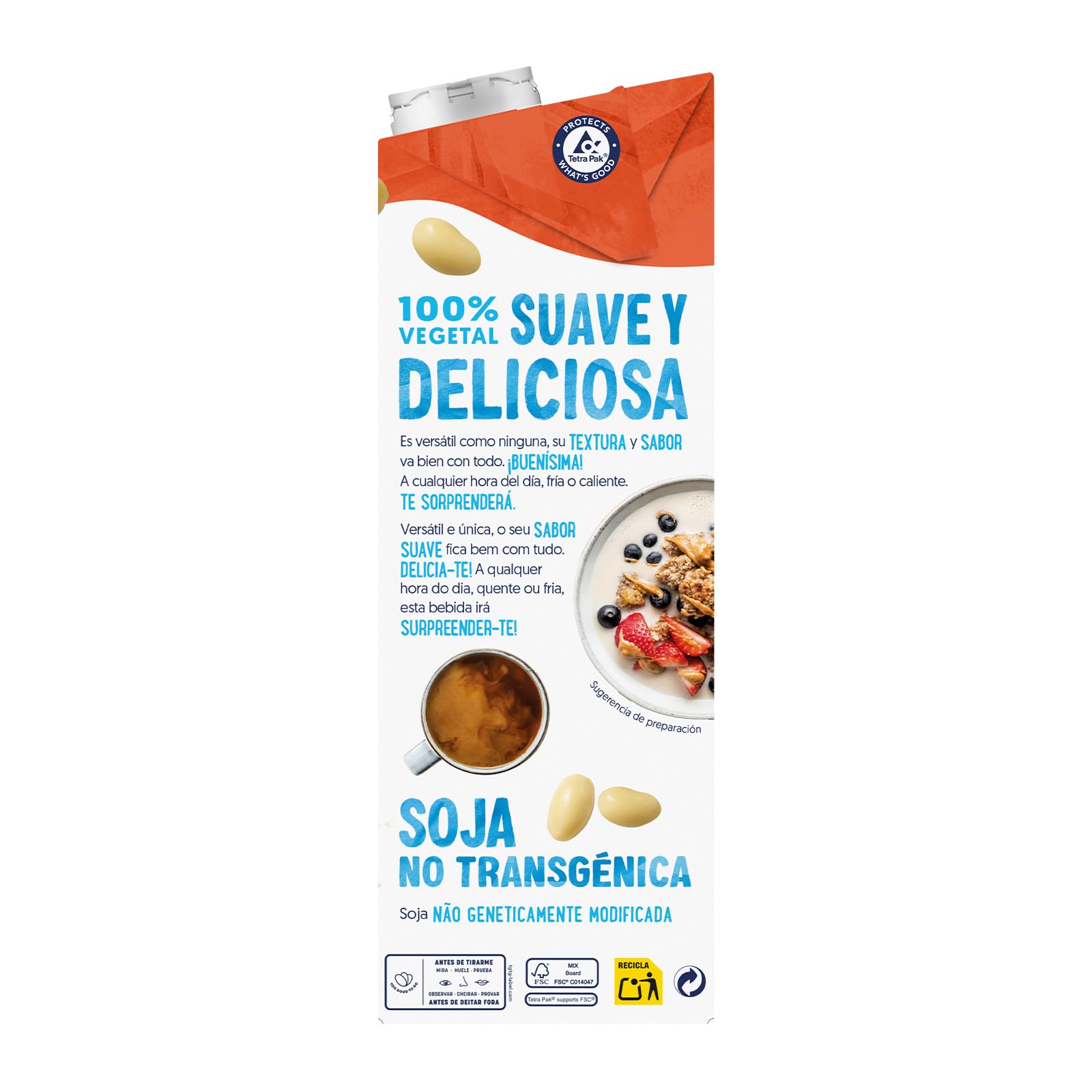 Alpro Napój sojowy, bez cukru, naturalny napój roślinny, wegański, 8 x 1 l