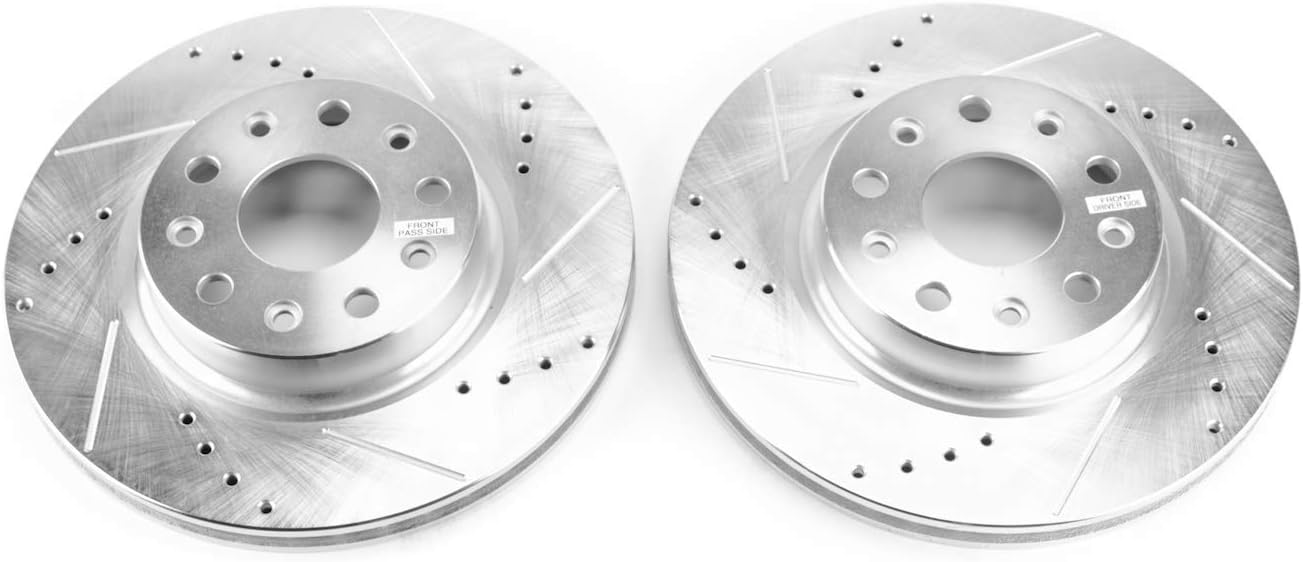 Power Stop AR8387XPR Drilled and Slotted Front Brake Rotor Pair For Jeep Wrangler 2018-2024 [Model Specific]