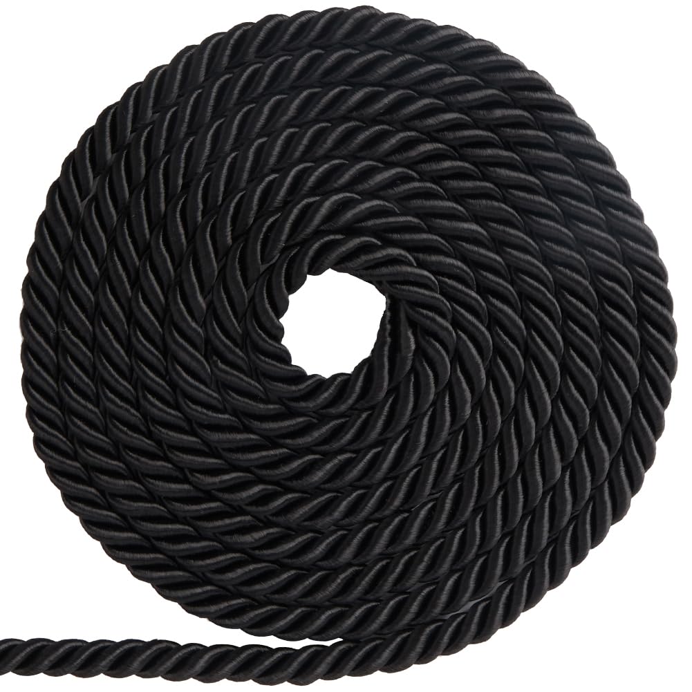 GORGECRAFT 18M Cordon Torsadé Décoratif 6mm Corde Torsadée En Polyester Ficelle Tressée Fil De Cordage Ruban Pour Maison Embrasses De Rideaux