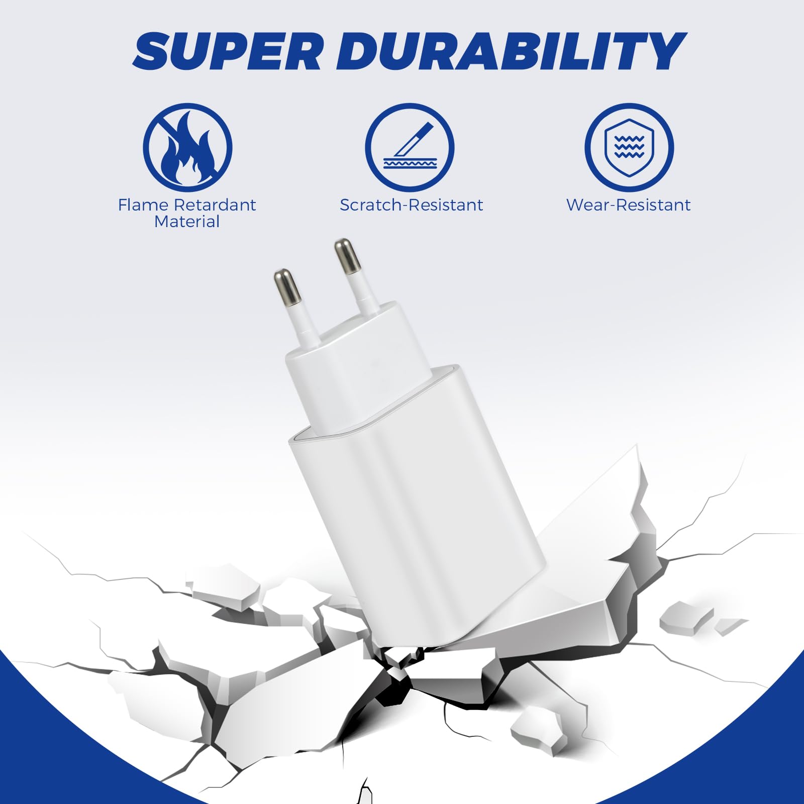 4 Pezzi 5W Caricatore USB, 5V/1A Presa USB Alimentatore USB Caricabatterie USB, Spina USB Charger Prese Spinotto USB Compatibile con iPhone Samsung Huawei Xiaomi (Bianco)