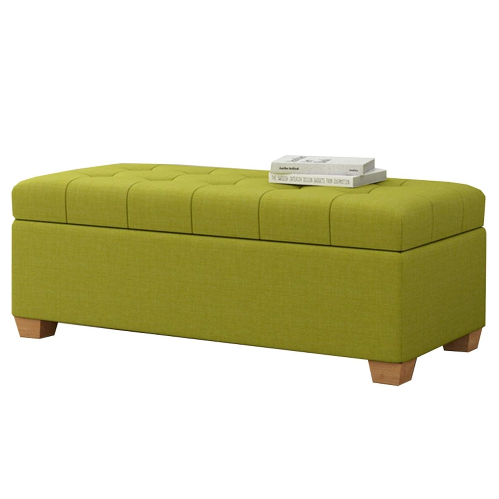 Tabouret à langer relevable en lin vert pour simplifier l'entrée de la maison