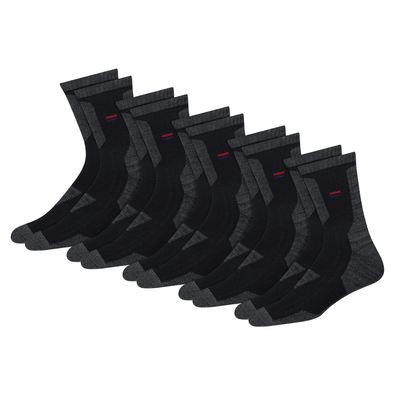NAVYSPORT calze da uomo e donna in cotone comfort con cuscino serie melange (Lunghezza Crew), Confezione da 5 paia