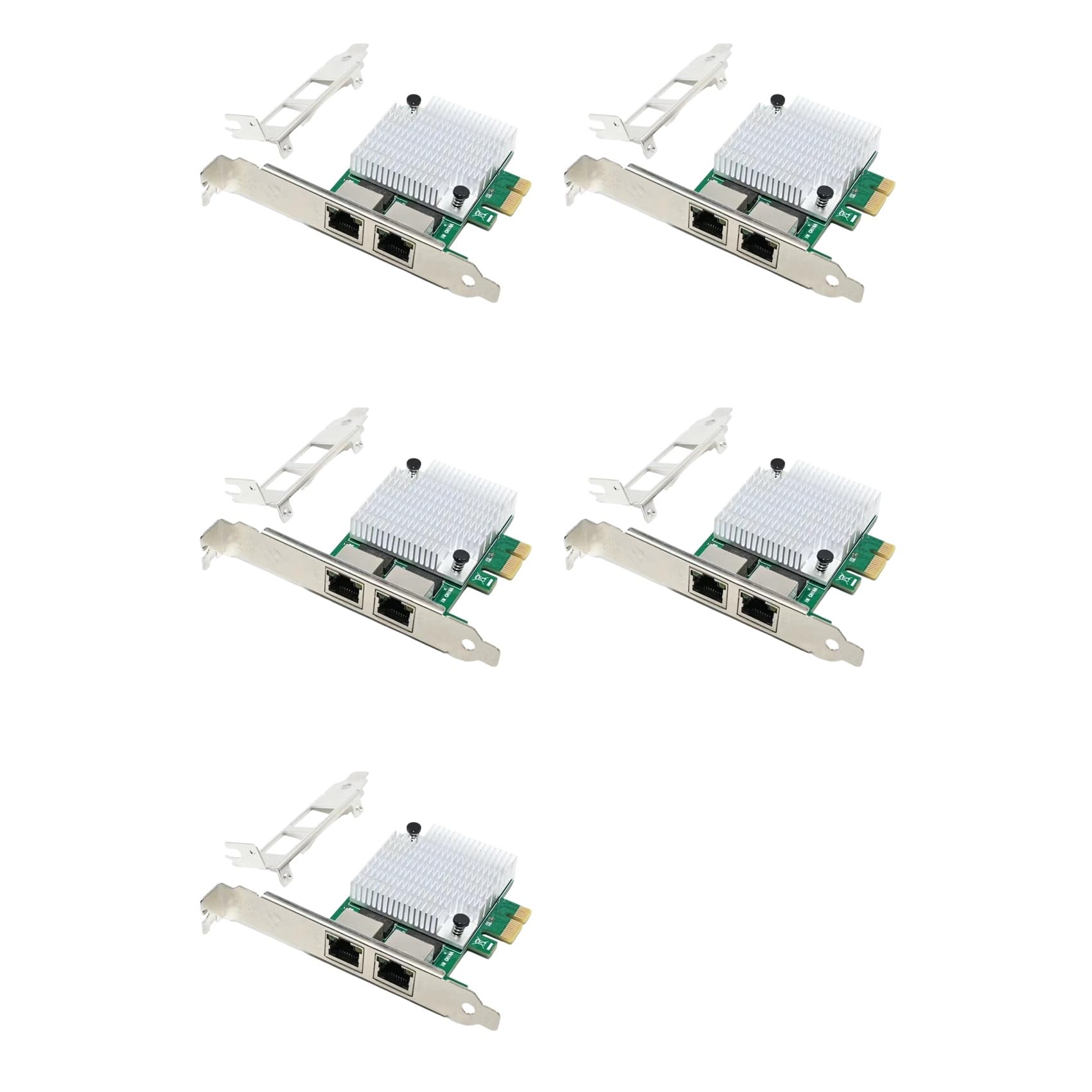 5X 2 Puertos RJ45 PCIe X1 Dual Gigabit Realtek 8111F+ ASM1082E Filtro de Chip PCI-e Tarjeta de Red LAN para Computadora 1000M
