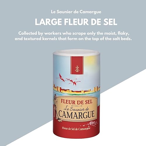 Miniatura 5 de Le Saunier De Camargue Fleur De Sel - Sal marina, recipiente de 35.27 onzas (2.2 lbs) (paquete de 2)