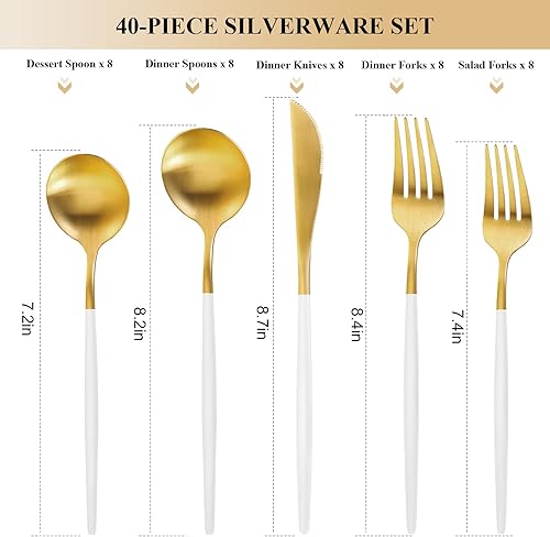 Miniatura 8 de Juego de cubiertos para 12 unidades, 60 piezas de acero inoxidable, juego de cubiertos mate, juego de utensilios de cocina incluye cucharas y