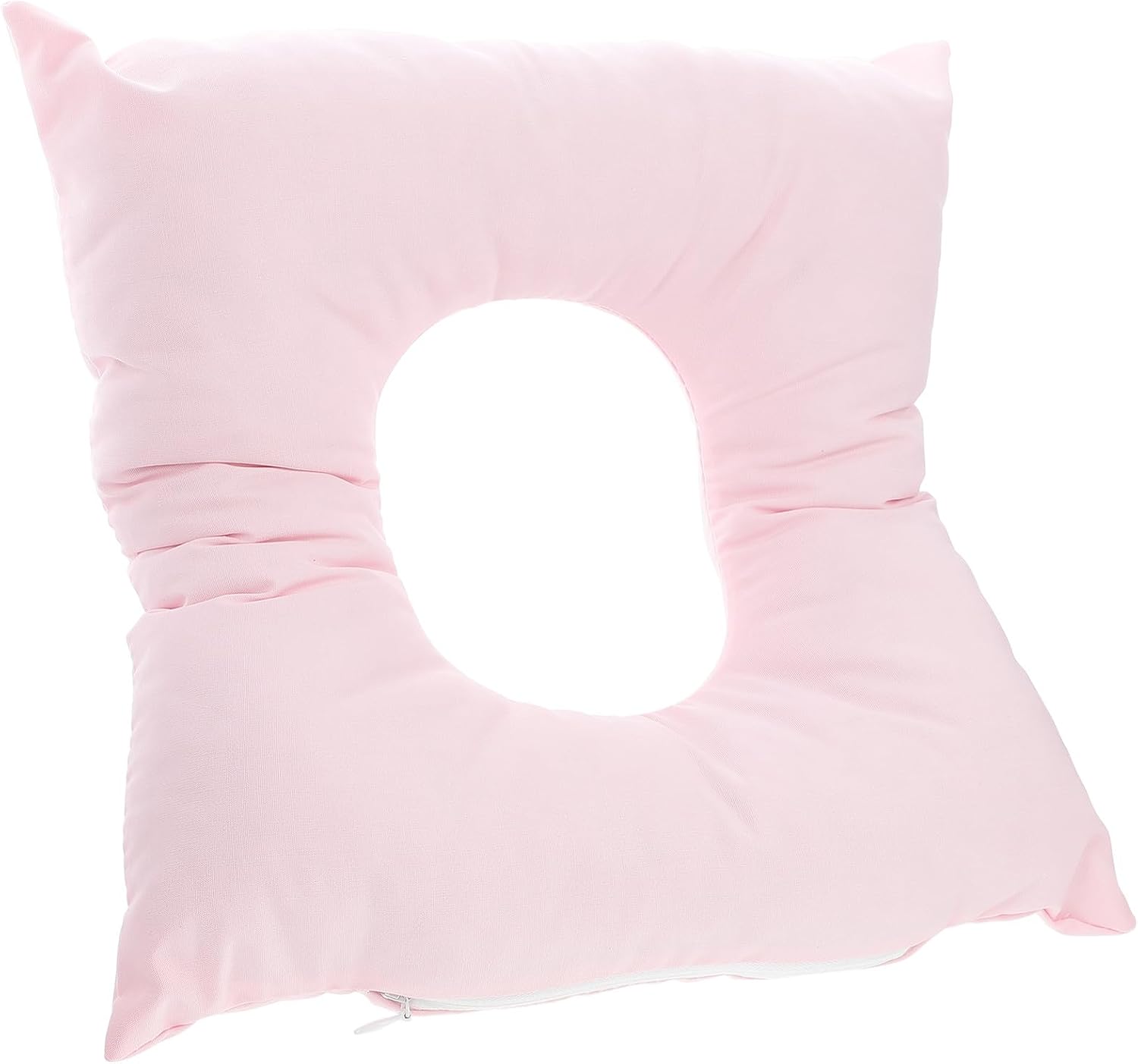 PRETYZOOM Spa Face Pillow for Massage Table, Hollow O-Hole Face Down Pad Washable Cover, Soft Pink Body Relax Cushion for Facial Support and Wellness in Salon and Spa Use