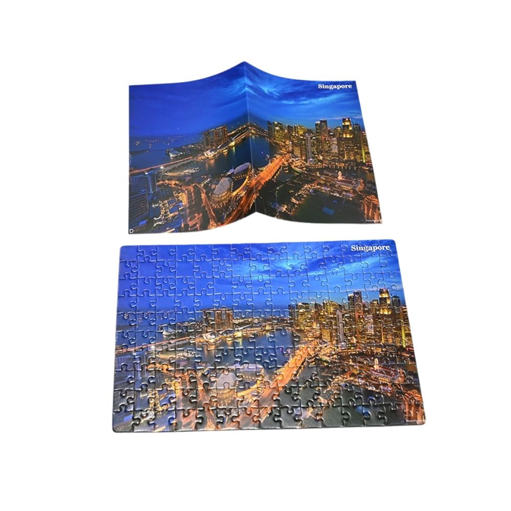 Rompecabezas de ciudad de luces, paquete de 4 rompecabezas, cada uno de 150 piezas, total 600 piezas, tamaño A4 de 8.27 x 11.69 pulgadas, para adultos y adolescentes, colorido, familiar,
