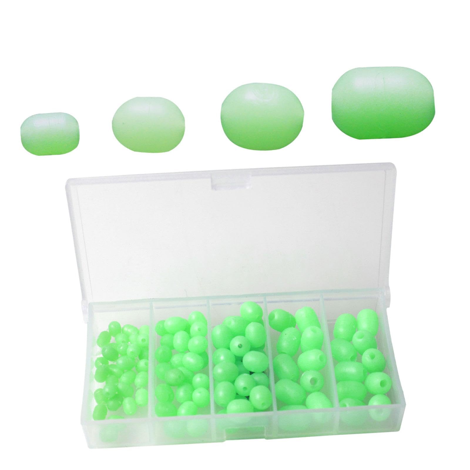 100 Uds Cuentas Luminosas de Pesca Accesorios Herramientas Cuentas de Aparejo Señuelos de Pesca Brillo Ovalado