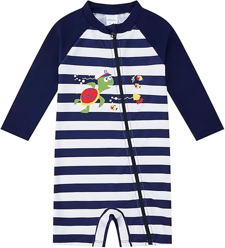 Upandfast Baby UPF 50+ One-Piece Swim Suit With Full Zipper - Toddler Rashguard