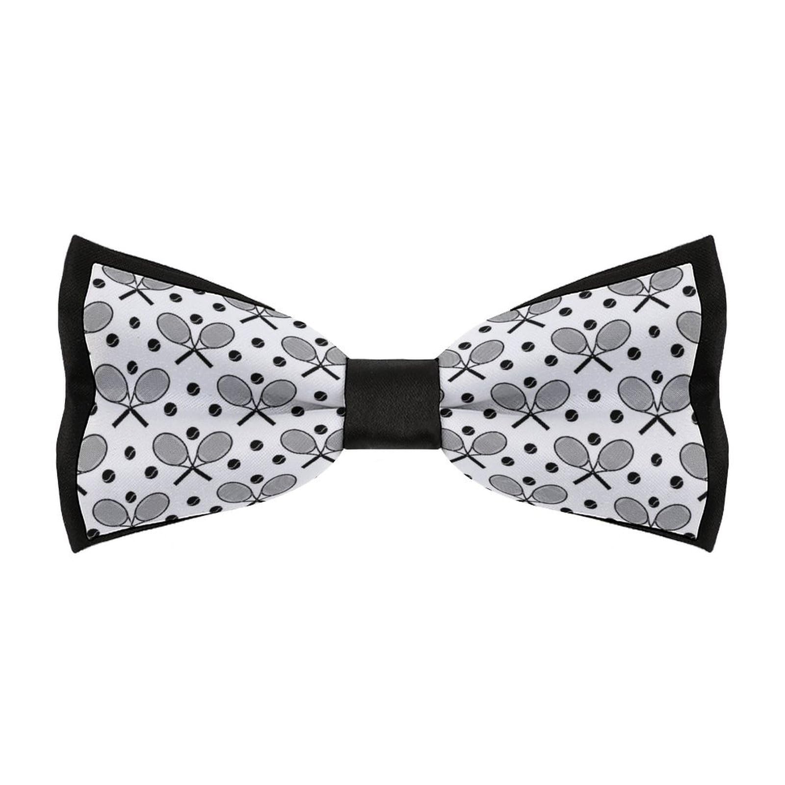 Racket And Tennis Ball Men's Bow Tie Adjustable Pre-tied Bowtie Work Party Wedding Bow Tie Gift
