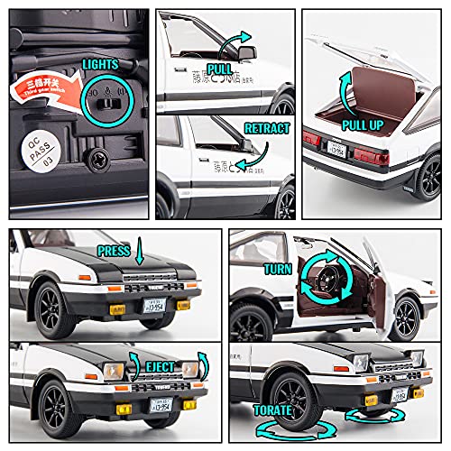 BDTCTK Modelo Auto AE86 Initial D 1:24 Negro miniatura 3