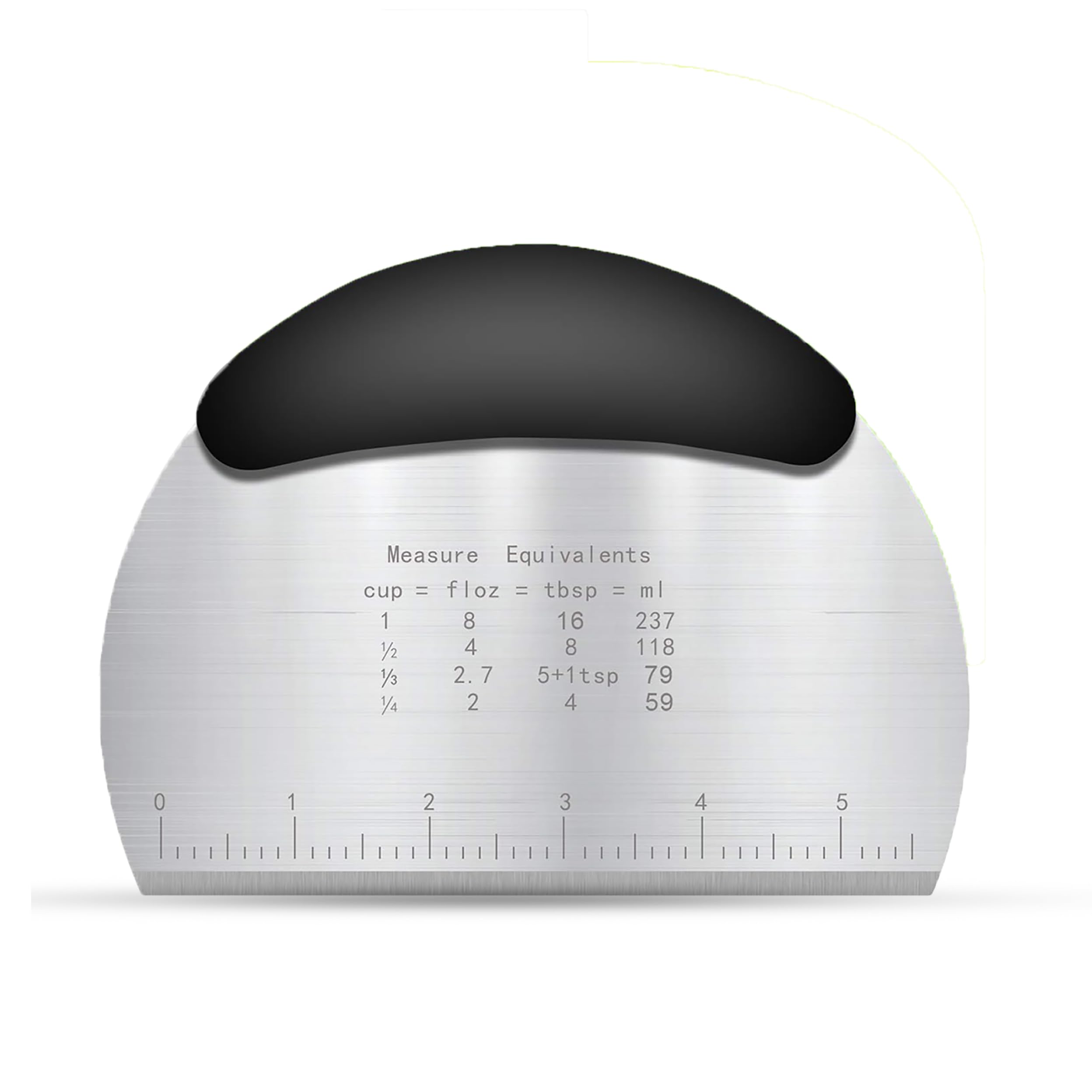 PRODINE Dough Scraper Dual Sided | Flexible and Food Grade Plastic Bowl Scraper for Bread, Pizza, Pastry with Measurements | Cream Smoother for Bakers (Steel)