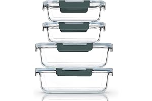 M MCIRCO Premium Large Glass Food Storage Containers, 2.8 Litre (80 oz)...