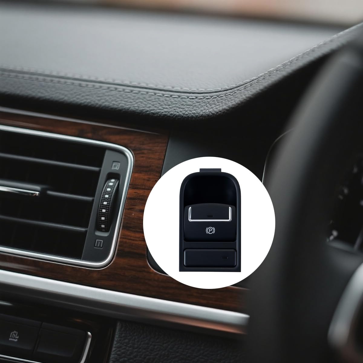 Elektronischer Feststellbremsschalterknopf 5N0927225A für VW Tiguan 5N EPB-Aktuator Handbremsknopf Ersatzschalter für automatische Feststellbremse (schwarz)