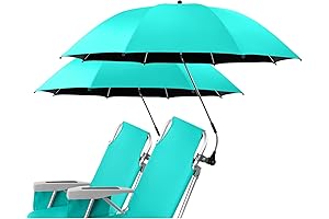 2 Pack Beach Umbrella with Universal Clamp,UPF 50+ 360 ° Adjustable Umbrella,Portable...