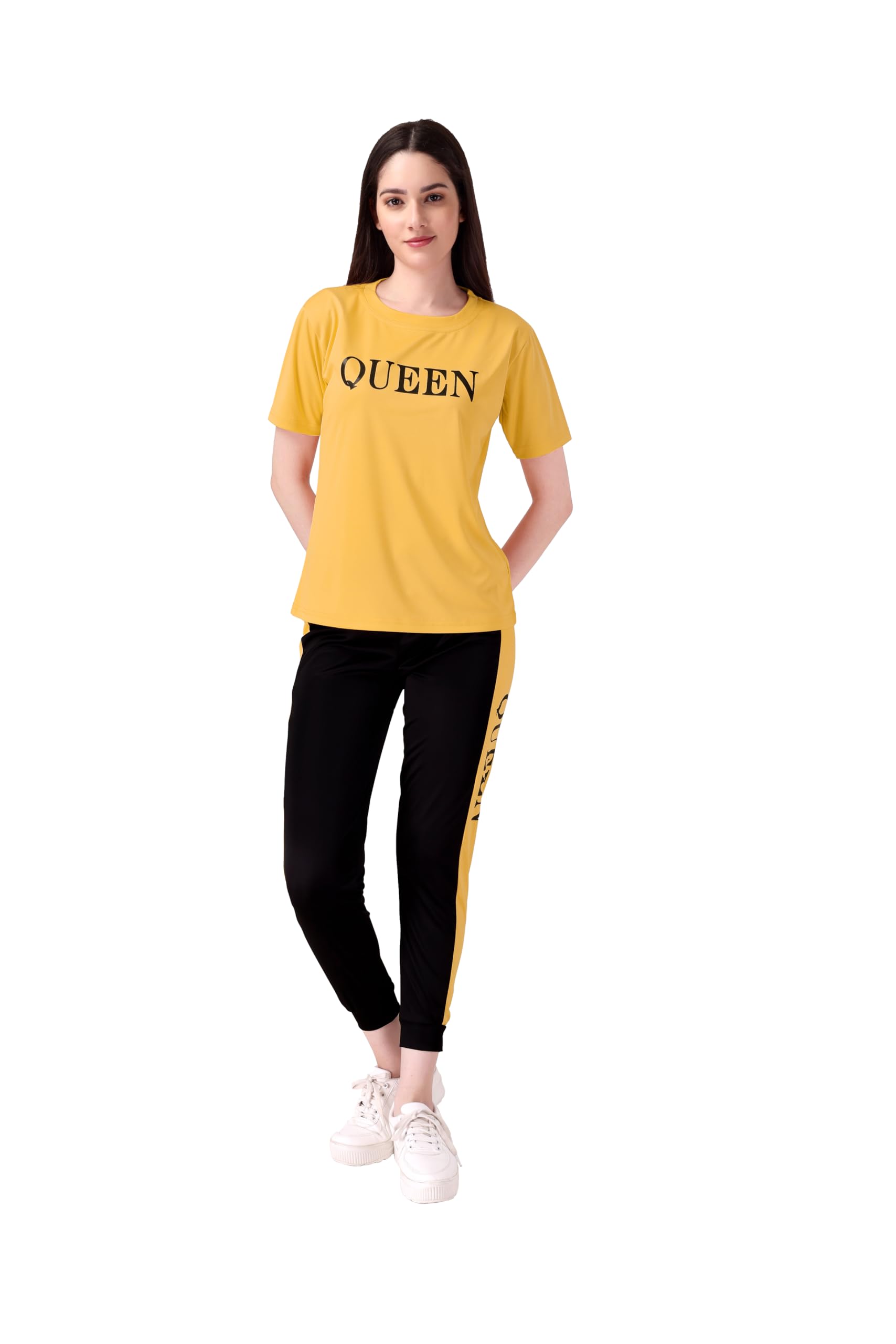 Women's Cotton Round Neck Tracksuits For Women - Comfortable Gym Wear For Women - Activewear Set For Yoga, Running, Jogging, Sports, Travel, Night Dress