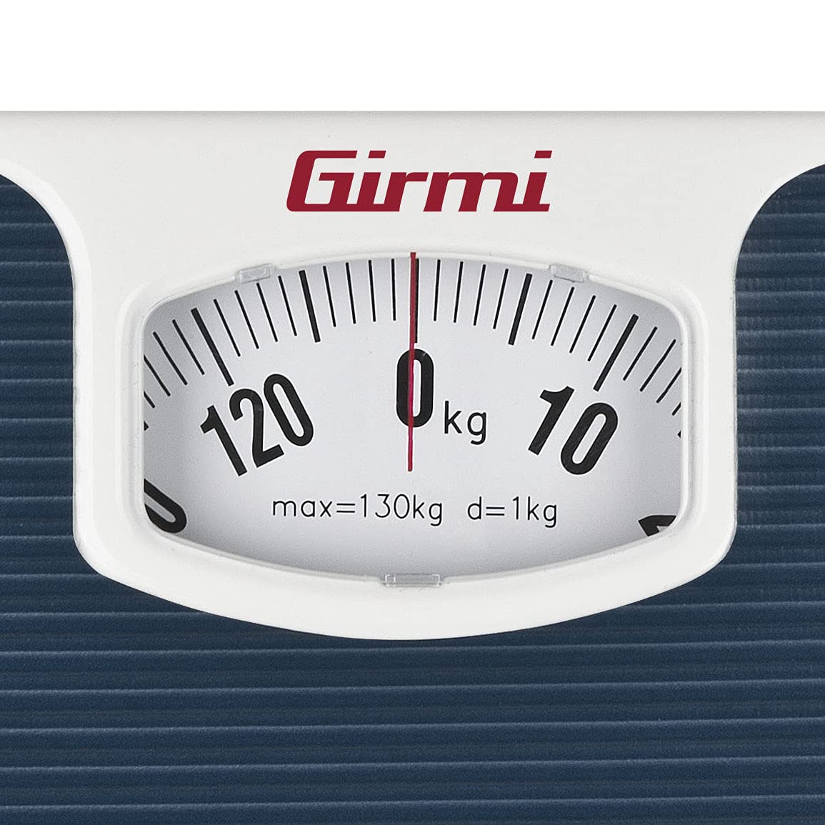 Girmi BP02 Bilancia Pesapersone Meccanica Analogica, 1 Kg/130 Kg, Quadrante grande, Pedana antiscivolo, Facile lettura, Design Vintage, Blu