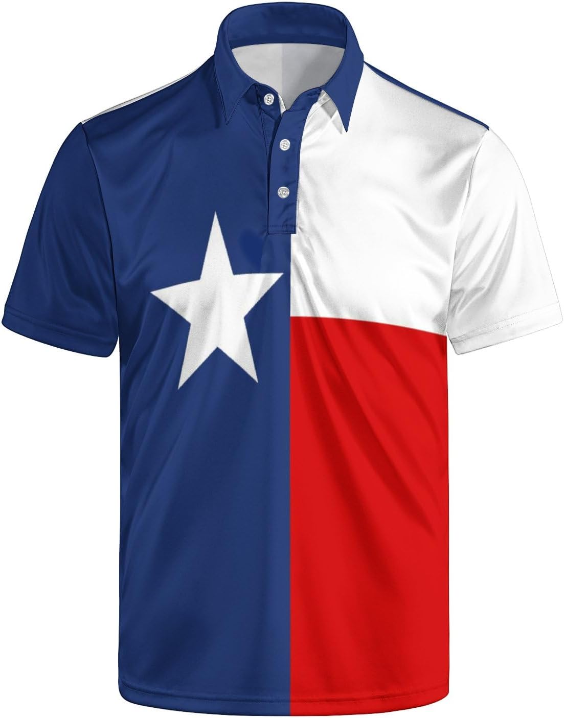 Golf Shirts for Men Printed Quick Dry Short Sleeve Performance Polo Shirts Moisture Wicking Collared Tennis T-Shirt