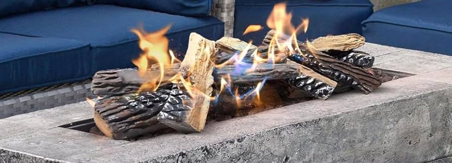 Cedar Ridge Hearth 24in. Decorative Realistic Fireplace Ceramic Wood L