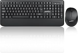 Perixx PERIDUO-714, Wireless 2.4 GHz Standard Keyboard and Mouse Set, Black, QWERTY UK, 11579