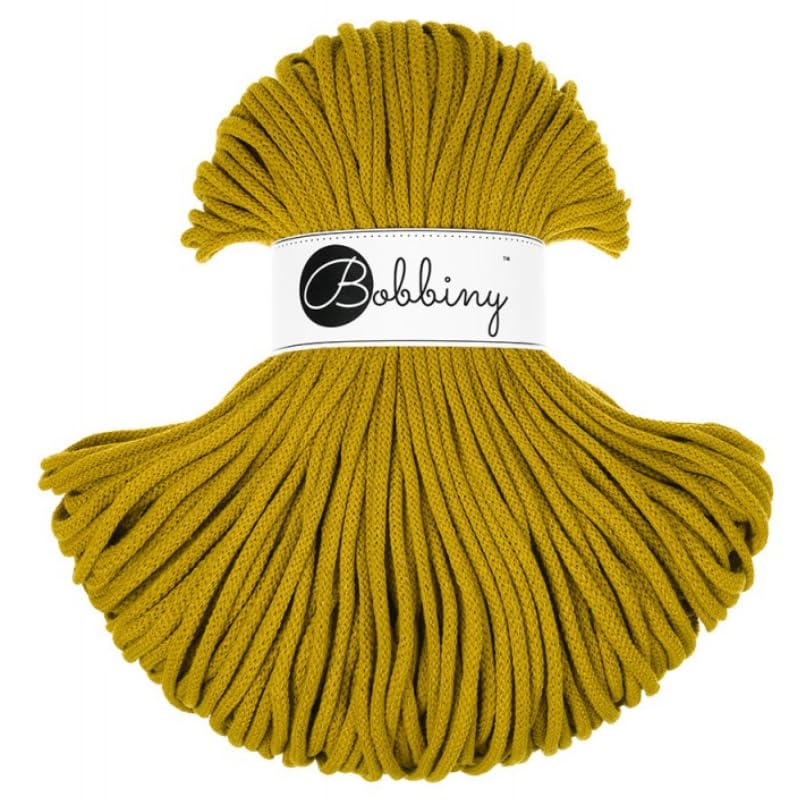 Bobbiny Premium 5mm Braided Macrame Cord (Spicy Yellow) 50m