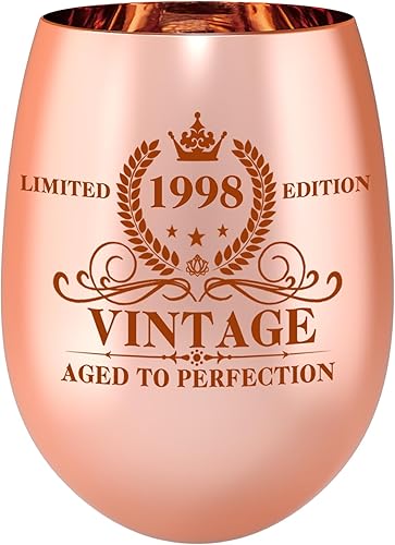 Miniatura 21 de Copa de vino de cumpleaños número 100, regalo vintage de 1926 para mujeres, ella, esposa, mamá, tía, abuela, hermana, amigas, damas, mujeres,