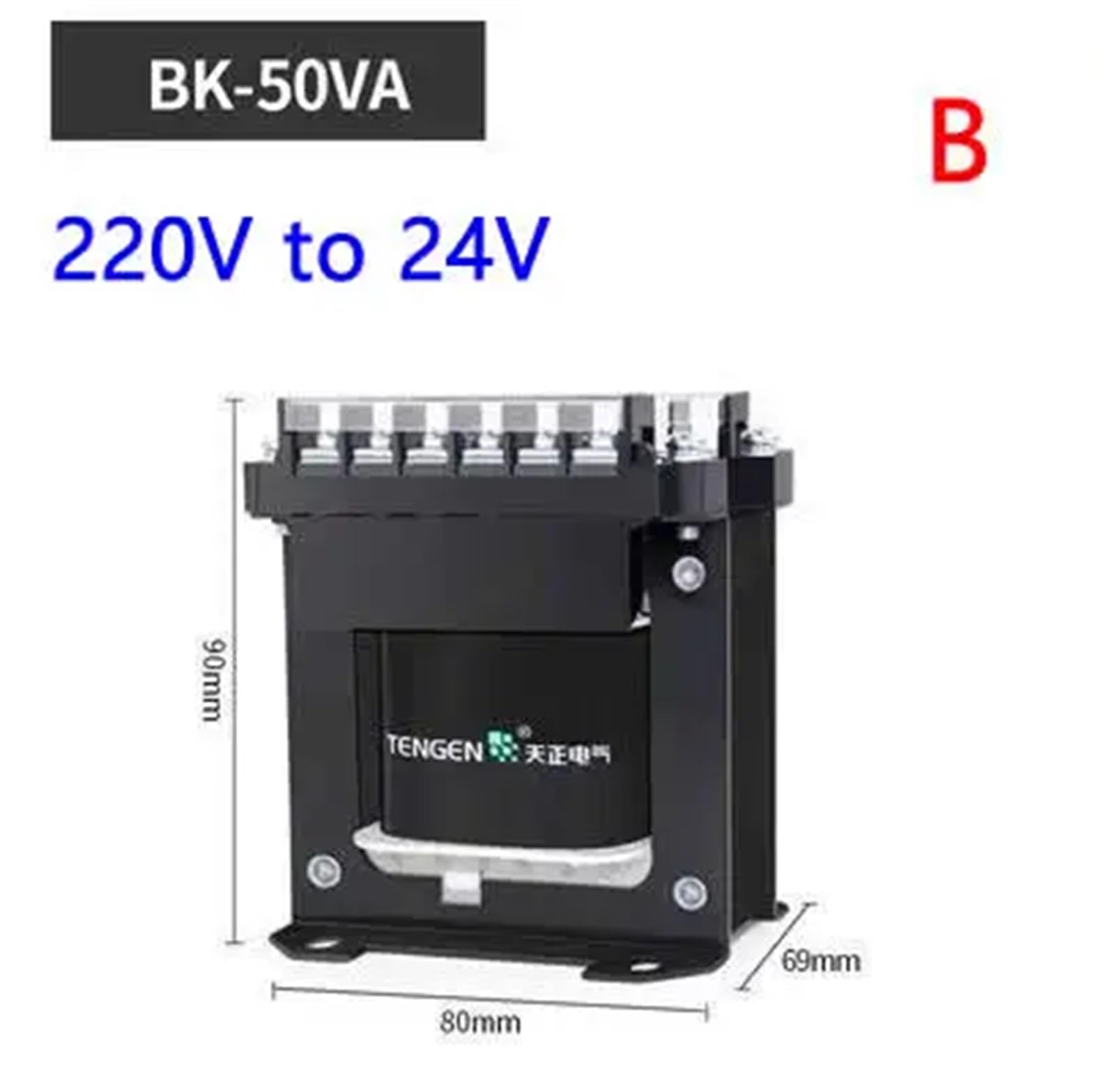 Transformador de aislamiento monofásico BK 220 V variable 220 V equipo eléctrico fuente de alimentación de aislamiento antichoque(B)