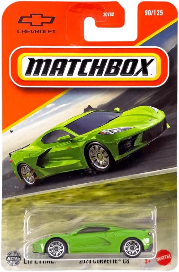 Matchbox 2020 Chevy Corvette C8 [Green] 90/125, 1:64 Scale Diecast Toy Vehicle