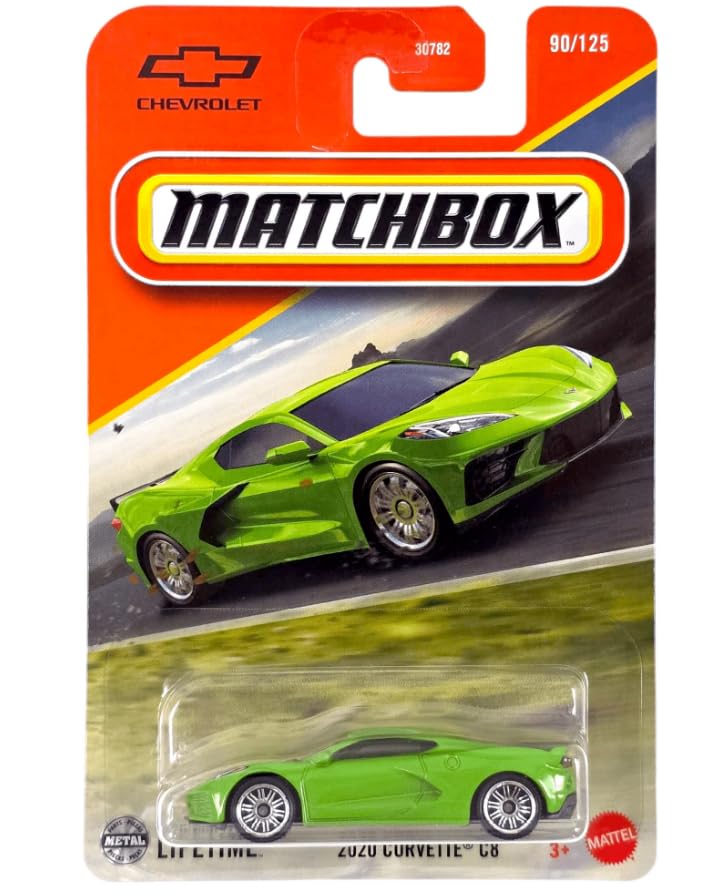 Amazon.com: Matchbox 2020 Chevy Corvette C8 [Green] 90/125, 1:64