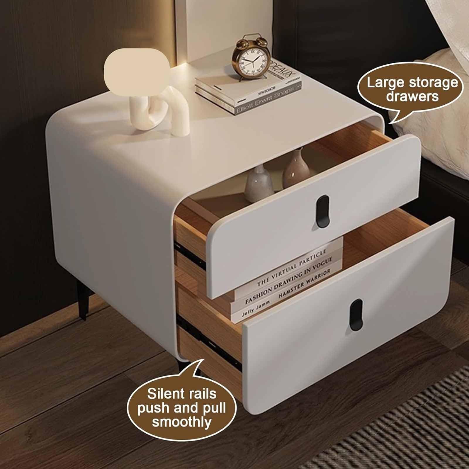 Amazon.co.jp: 収納付きベッドサイドテーブル、引き出し2個付きナイト