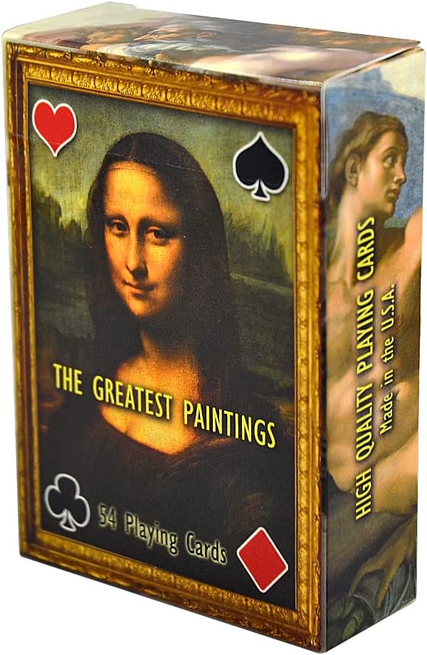 Famous Paintings 54 Playing Cards | World's Art | Rembrandt, Leonardo da Vinci, Michelangelo, Paul Gauguin, Klimt, Vincent Gogh | Mona Lisa, Starry Night, Madonna, The Scream | Poker Size Standard