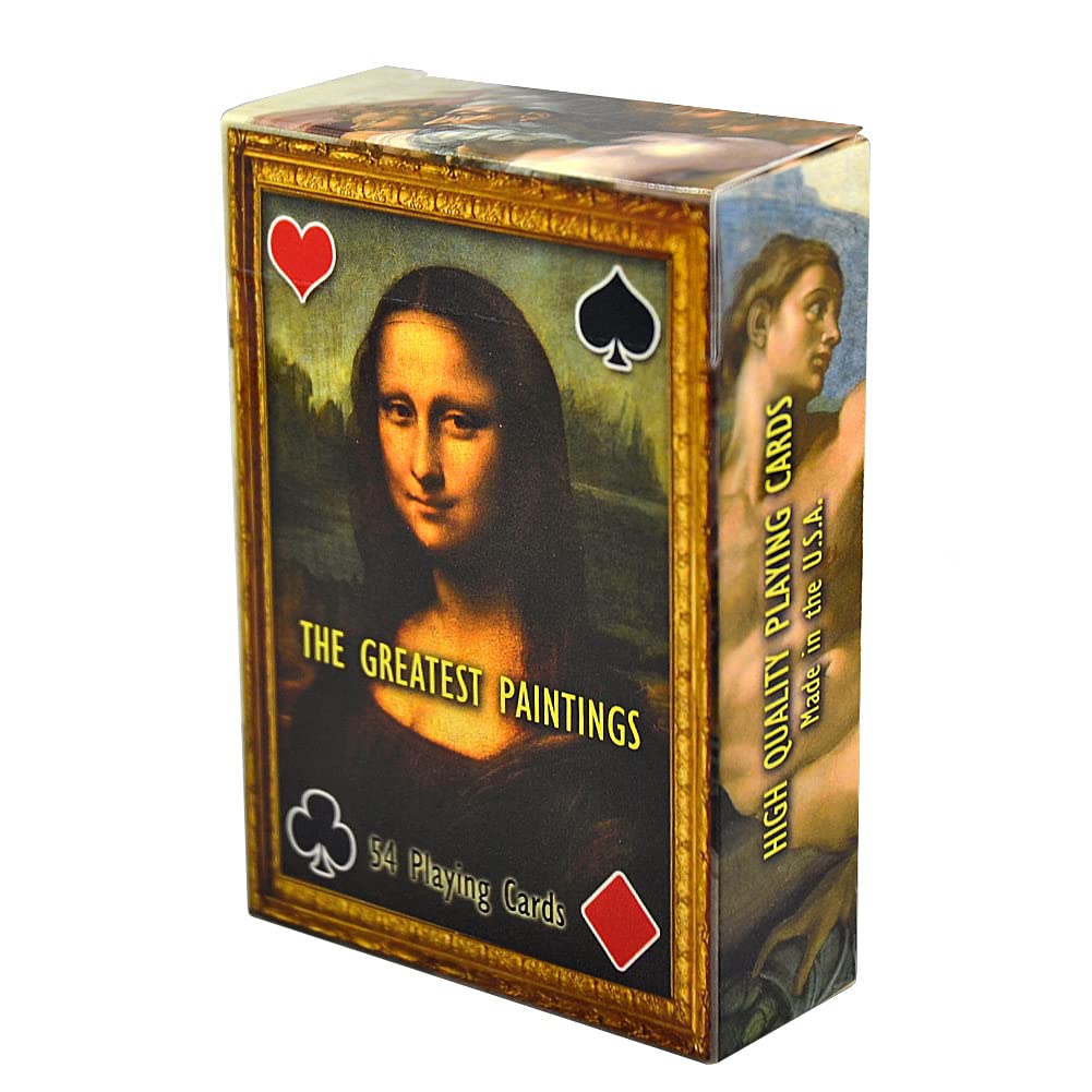 Famous Paintings 54 Playing Cards | World's Art | Rembrandt, Leonardo da Vinci, Michelangelo, Paul Gauguin, Klimt, Vincent Van Gogh | Mona Lisa, Starry Night, Madonna, The Scream | Poker Size Standard